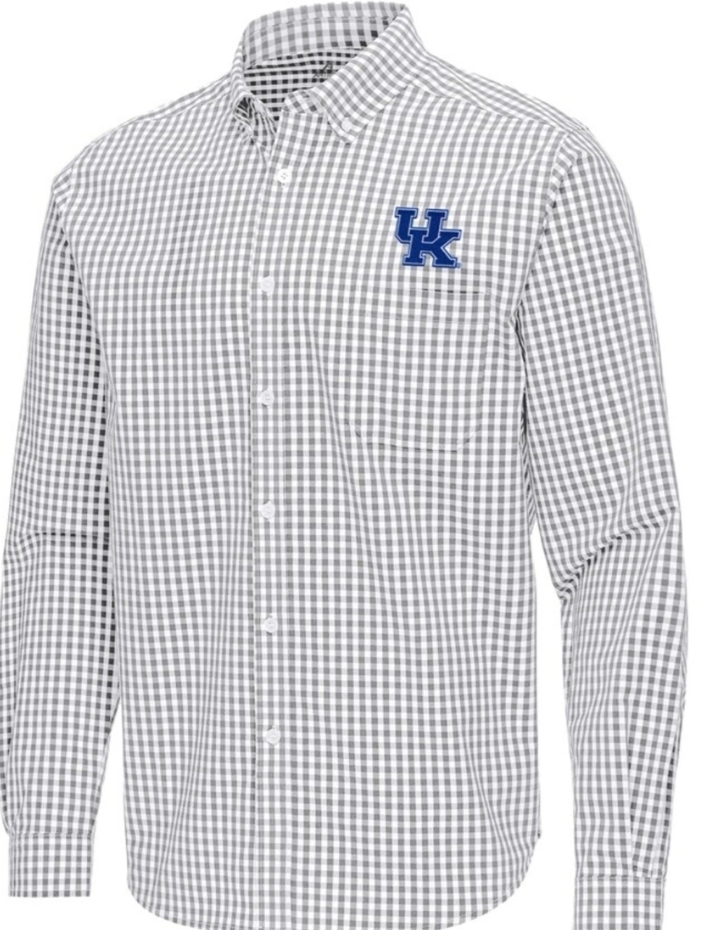 Men's Cutter Buck Gray/White Kentucky Wildcats Structure Button-Down Long Sleeve